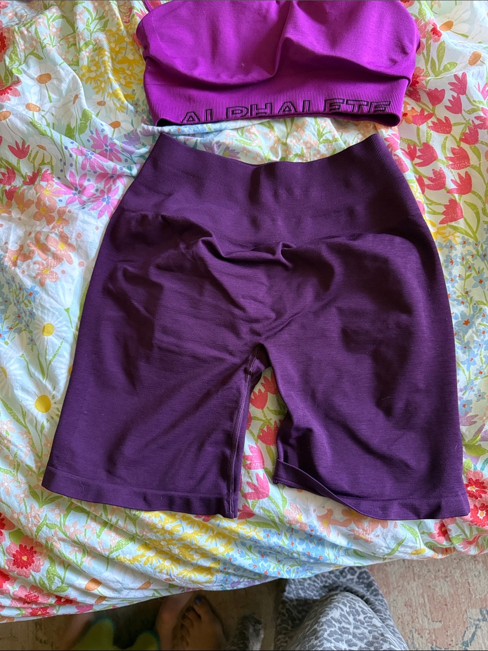 Alphalete Deep Plum High-Rise Bike Shorts